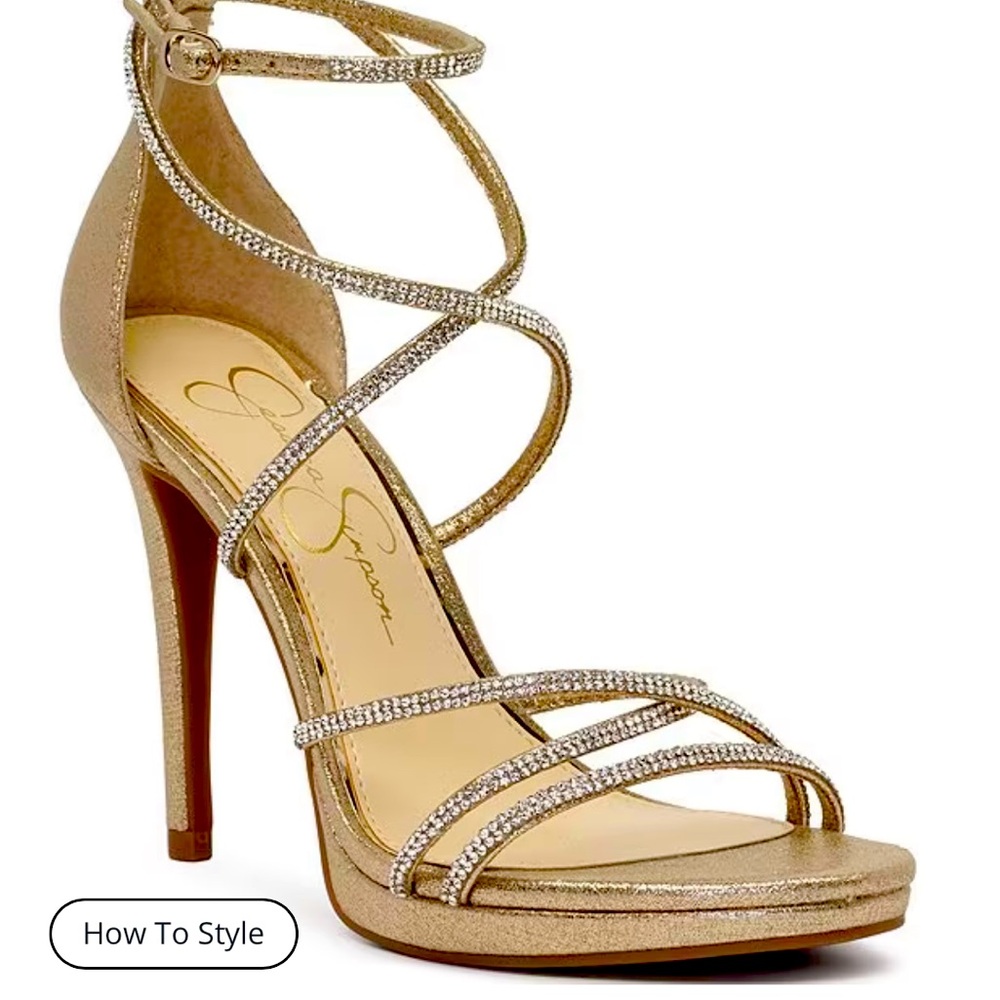 Jessica Simpson gold heels